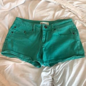 turquoise roxy shorts